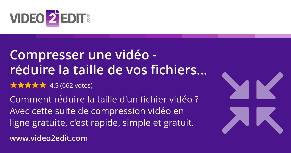 Compresser une vidéo - réduisez la taille des fichiers vidéo en ligne