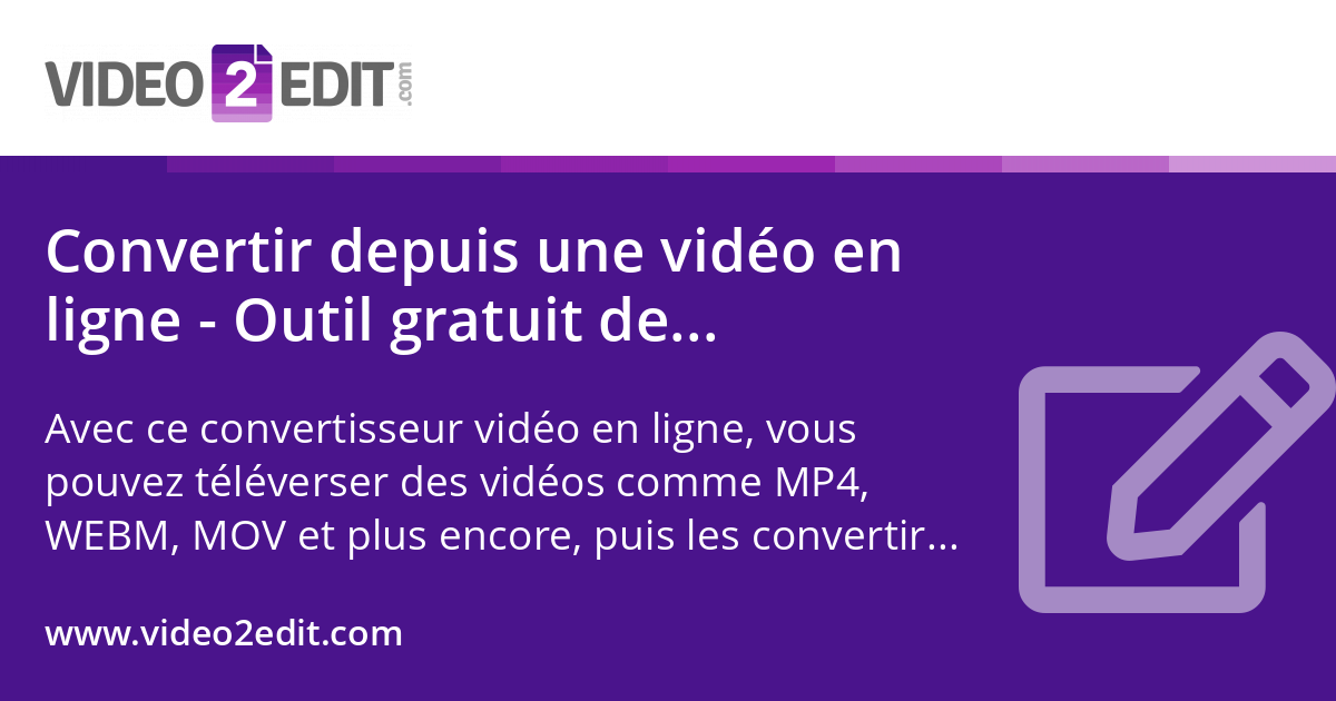 Convertir depuis une vidéo en ligne - Outil gratuit de conversion vidéo