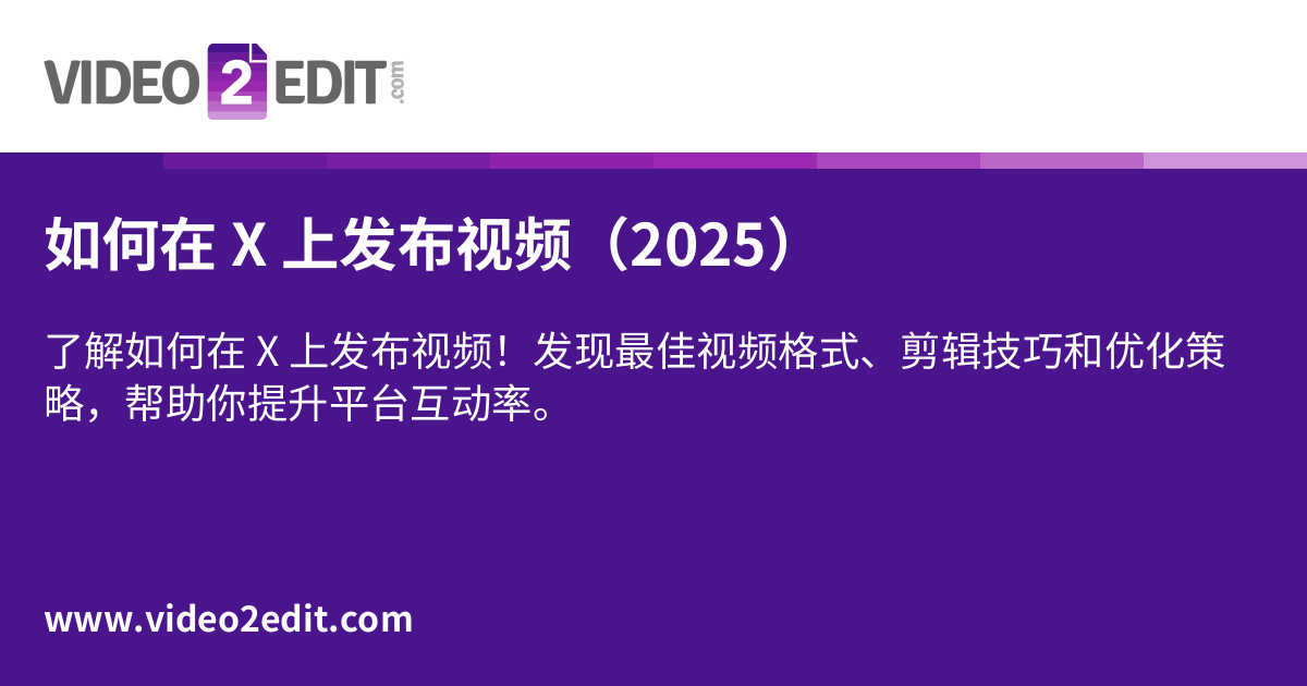 如何在 X 上发布视频（2025）